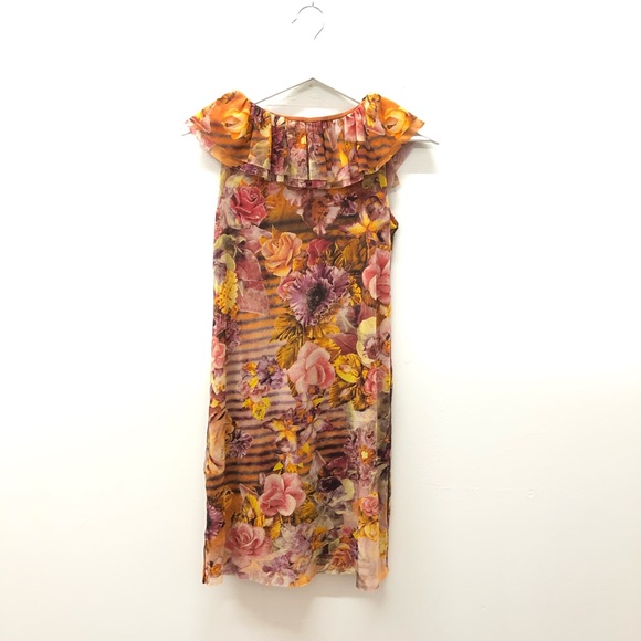 Jean Paul Gautier Soliel Floral Mesh Ruffle Dress - Picture 2 of 15